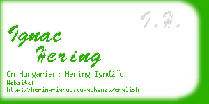 ignac hering business card